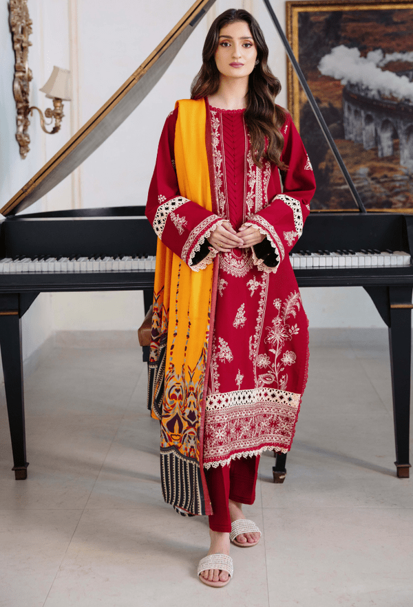 Humdum | Serene 26 | D10 - is Deep Red dress from Humdum - Ladies Clothes - Maria Faisal