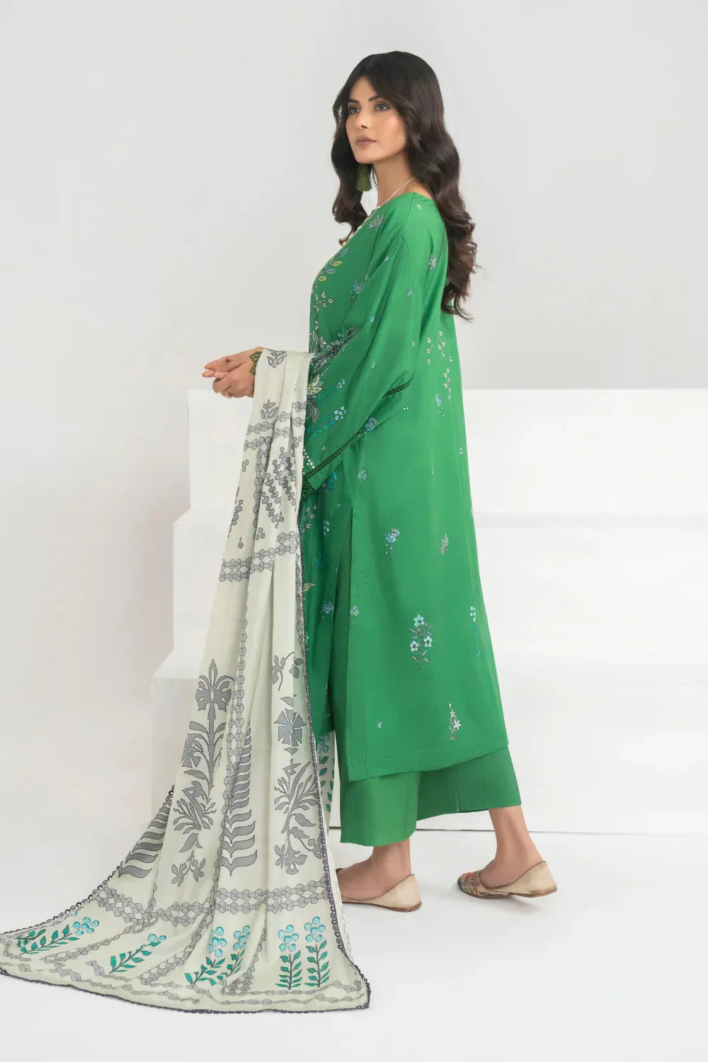 Ittehad | Printed Lawn 24 | IP3P04-3PS-GRN - Ladies Clothes
