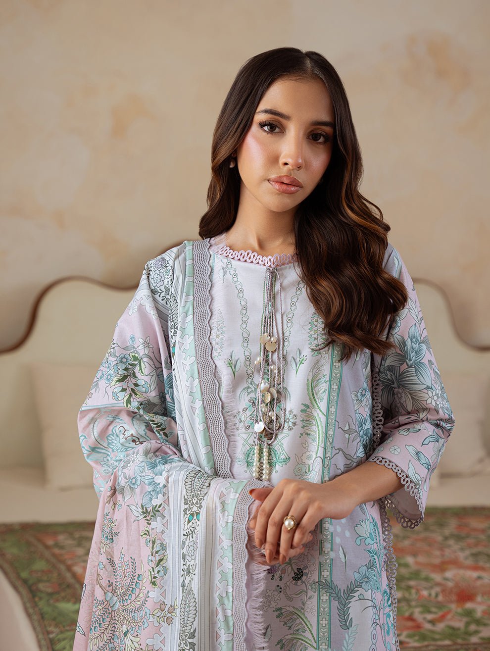 Jade | Cambric 25 | URBANE CAMBRIC PRINTS 2025 AE - is Tea Pink dress from Jade - Ladies Clothes - Maria Faisal