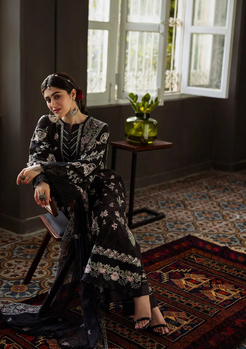 Kahf Premium | Kahf Karandi 25 | KKH - 6B LIARA - is Black dress from Kahf Premium - Ladies Clothes - Maria Faisal