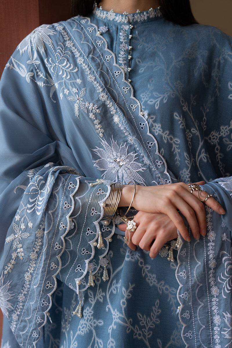 Cross Stitch | Eid Lawn Edit 25 | SILVER MIST by Maria Faisal - Registered Vendor of : Cross Stitch - type : Ladies Clothes - 100% original wedding dresses