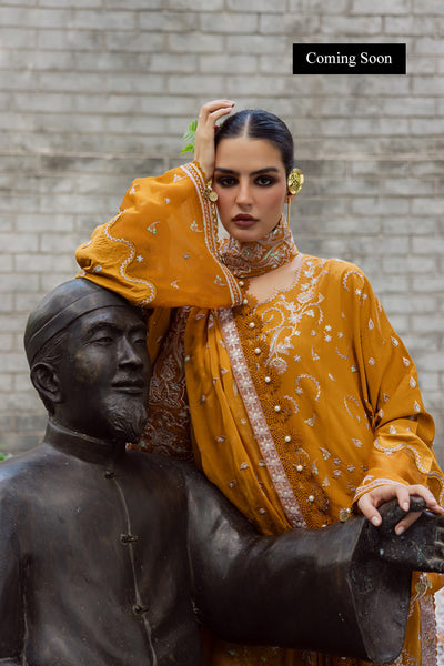 Marjjan | Lovella Winter 25 |MEV-45 A (MUSTARD) - Ladies Clothes - Maria Faisal