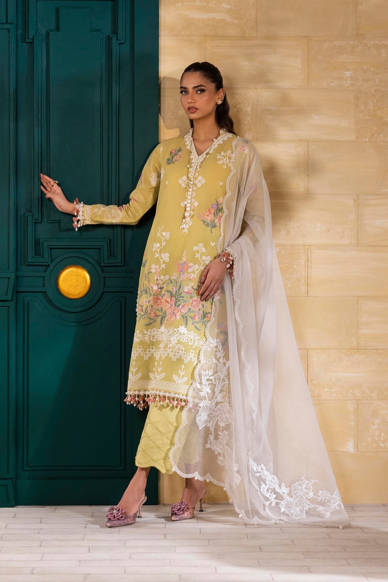 Sana Safinaz | Muzlin Spring 25 | M251-016B-3CT by Maria Faisal - Registered Vendor of : Sana Safinaz - type : Ladies Clothes - 100% original wedding dresses