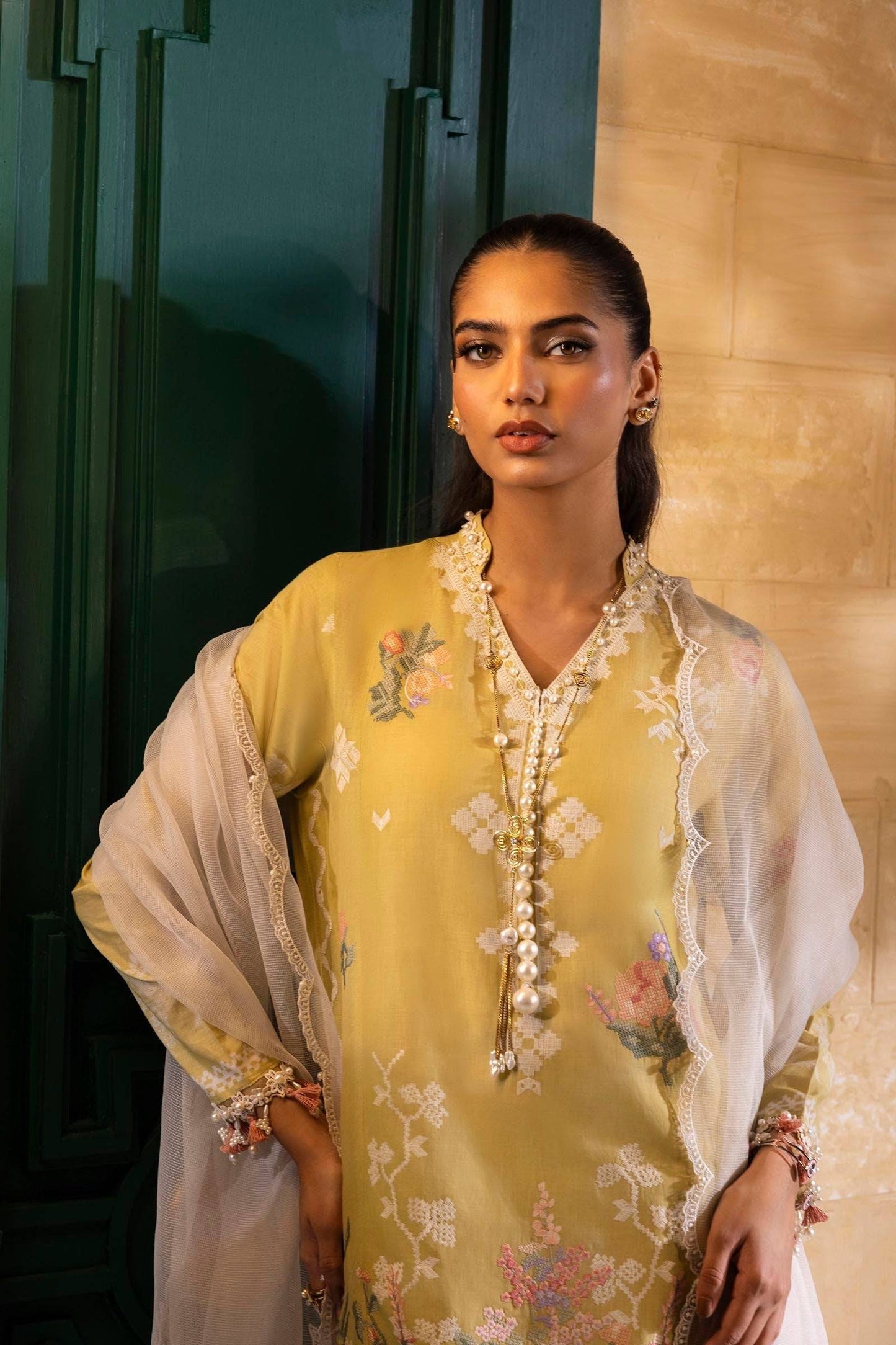 Sana Safinaz | Muzlin Spring 25 | M251-016B-3CT by Maria Faisal - Registered Vendor of : Sana Safinaz - type : Ladies Clothes - 100% original wedding dresses