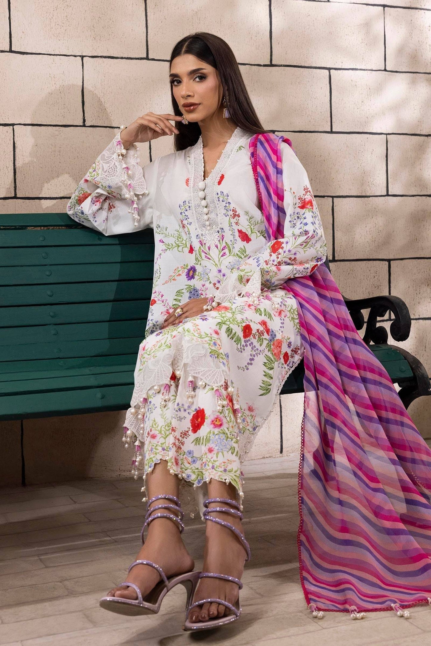 Sana Safinaz | Muzlin Spring 25 | M251-024A-3CI by Maria Faisal - Registered Vendor of : Sana Safinaz - type : Ladies Clothes - 100% original wedding dresses