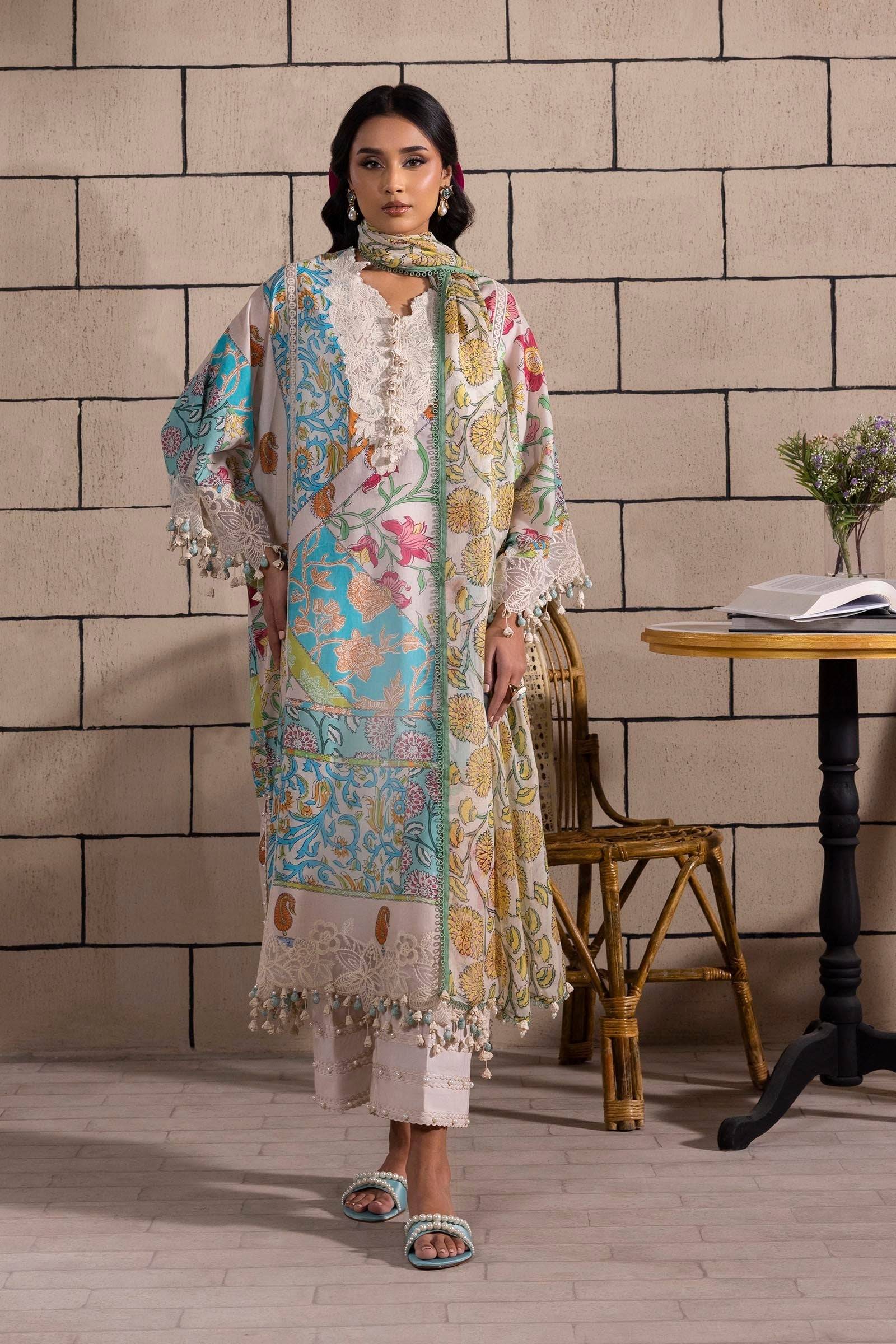 Sana Safinaz | Muzlin Spring 25 | M251-027B-3CI by Maria Faisal - Registered Vendor of : Sana Safinaz - type : Ladies Clothes - 100% original wedding dresses