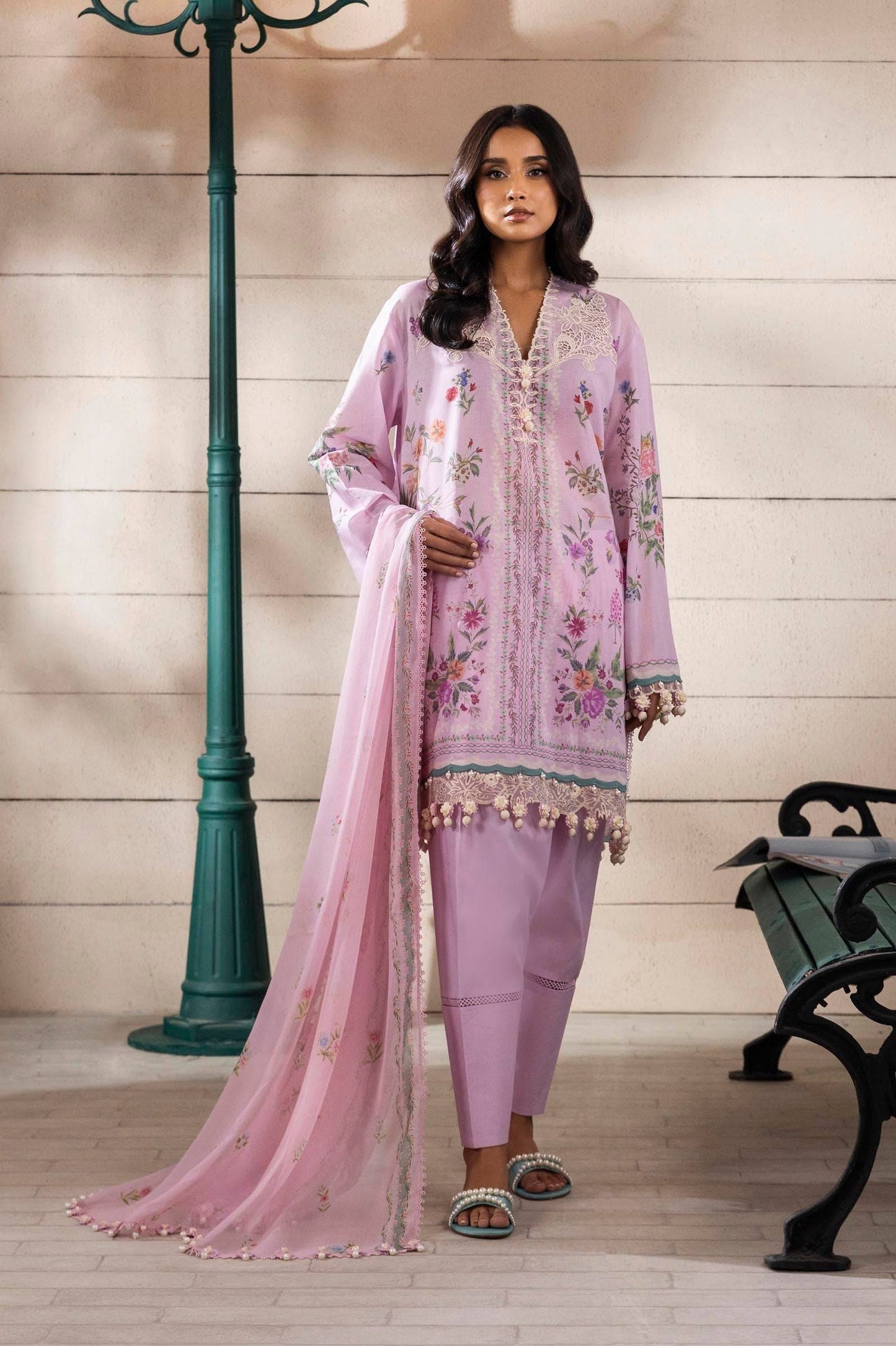 Sana Safinaz | Muzlin Spring 25 | M251-028B-3CI by Maria Faisal - Registered Vendor of : Sana Safinaz - type : Ladies Clothes - 100% original wedding dresses