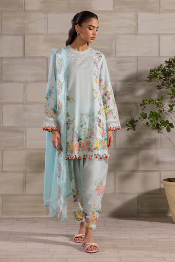 Sana Safinaz | Muzlin Spring 25 | M251-030A-3CI - Designer Dress with Intricate embroidery and embellishments. Shop elegent wedding dress at Maria Faisal.