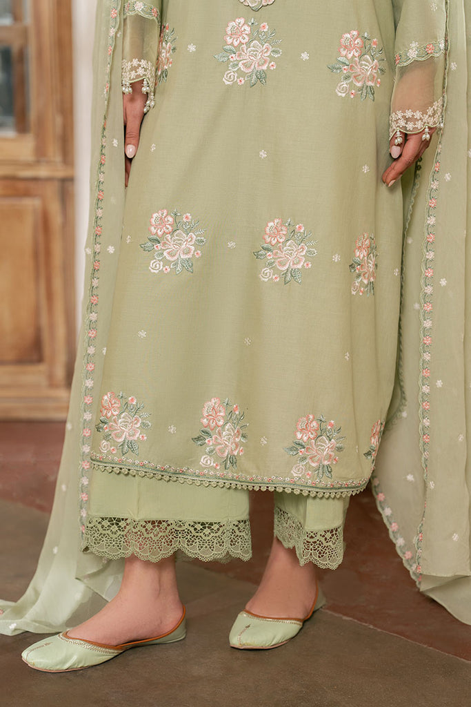 Cross Stitch | Emb Lawn Mahiri 26 | FLORAL HUSH - Luxury Dress - available at Maria Faisal in UK and USA.
