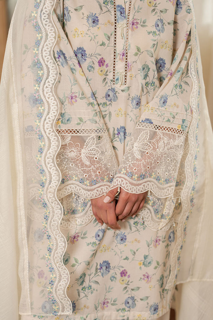 Cross Stitch | Emb Lawn Mahiri 26 | SUMMER GRACE - Luxury Dress - available at Maria Faisal in UK and USA.