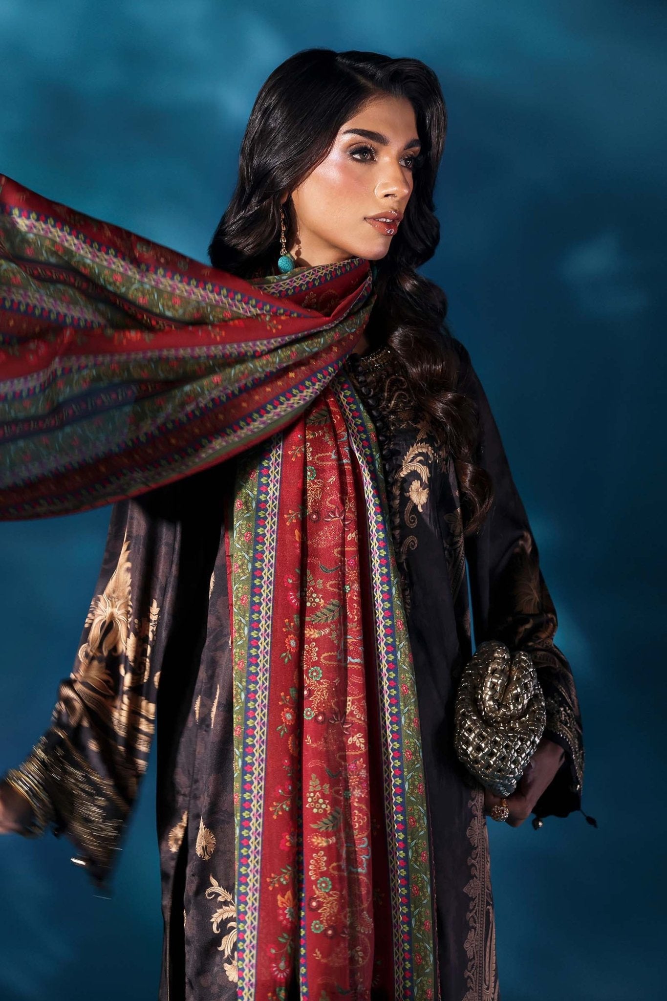 Maria B | Pre fall Dresses | MPS - W25 - 02 K - is Black dress from Maria B - Ladies Clothes - Maria Faisal