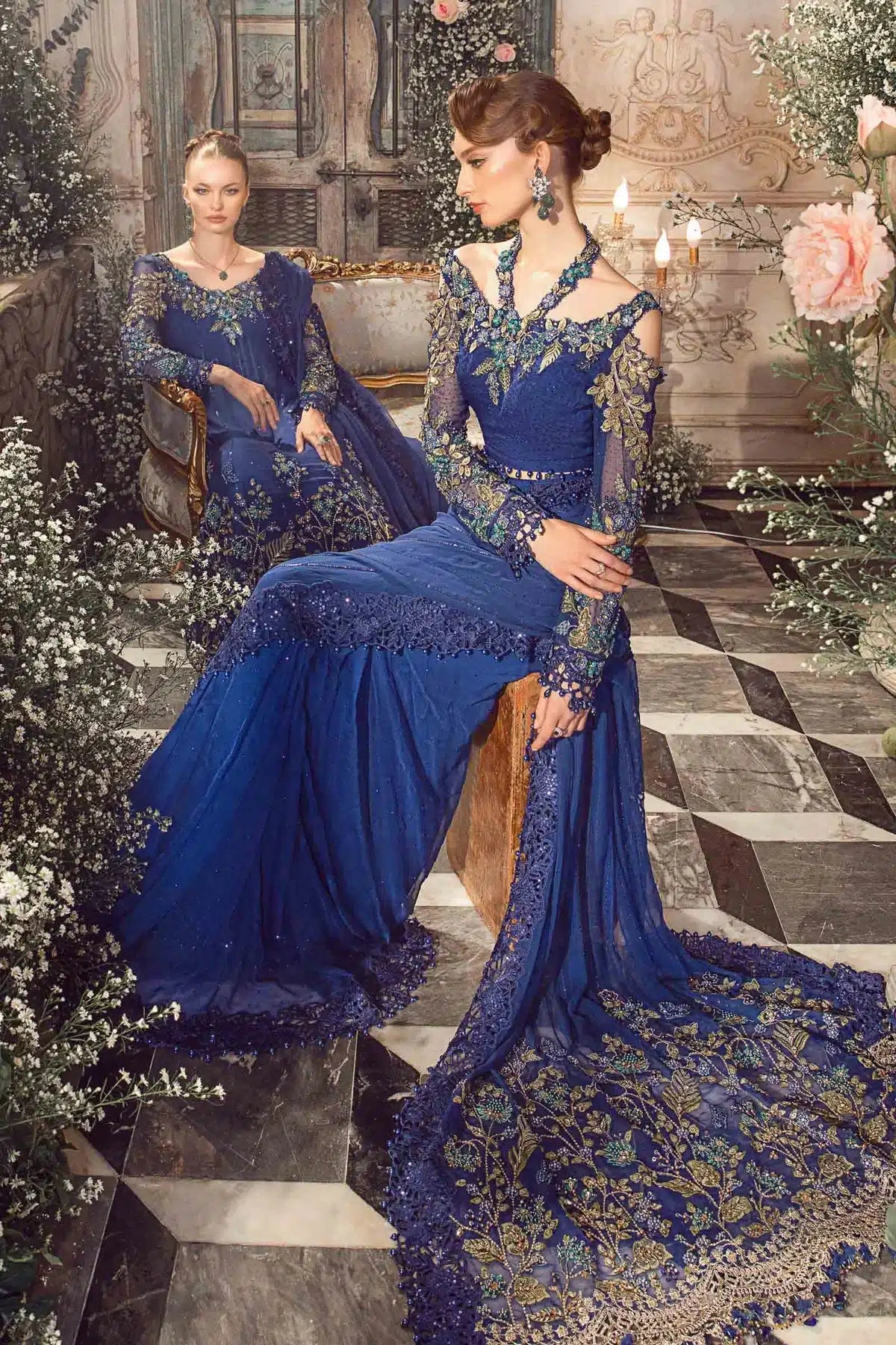 Maria B | Mbroidered Wedding Edition 23 | Cobalt Blue BD-2704