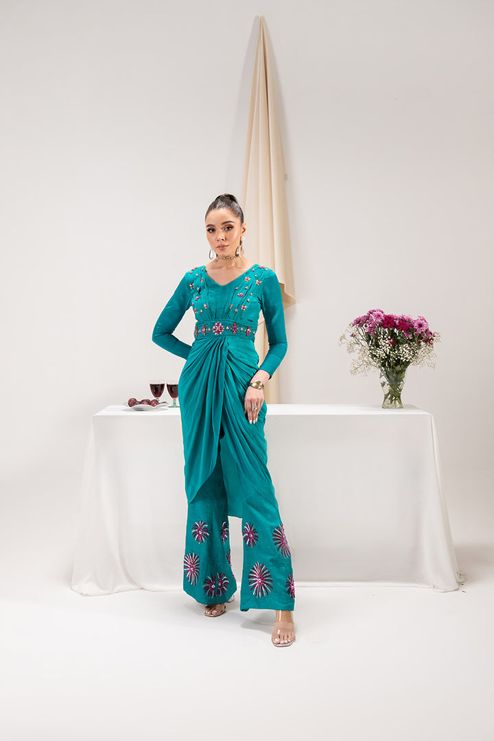 Maria Osama Khan | Tiffany Formals | Aquamarine - Ladies Clothes - Maria Faisal