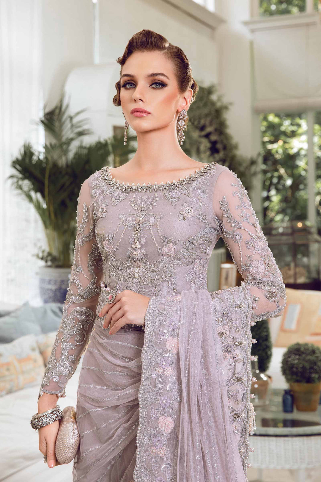 Maria B | Bridal Couture | Rozanne - Designer Dress with Intricate embroidery and embellishments. Shop elegent wedding dress at Maria Faisal.