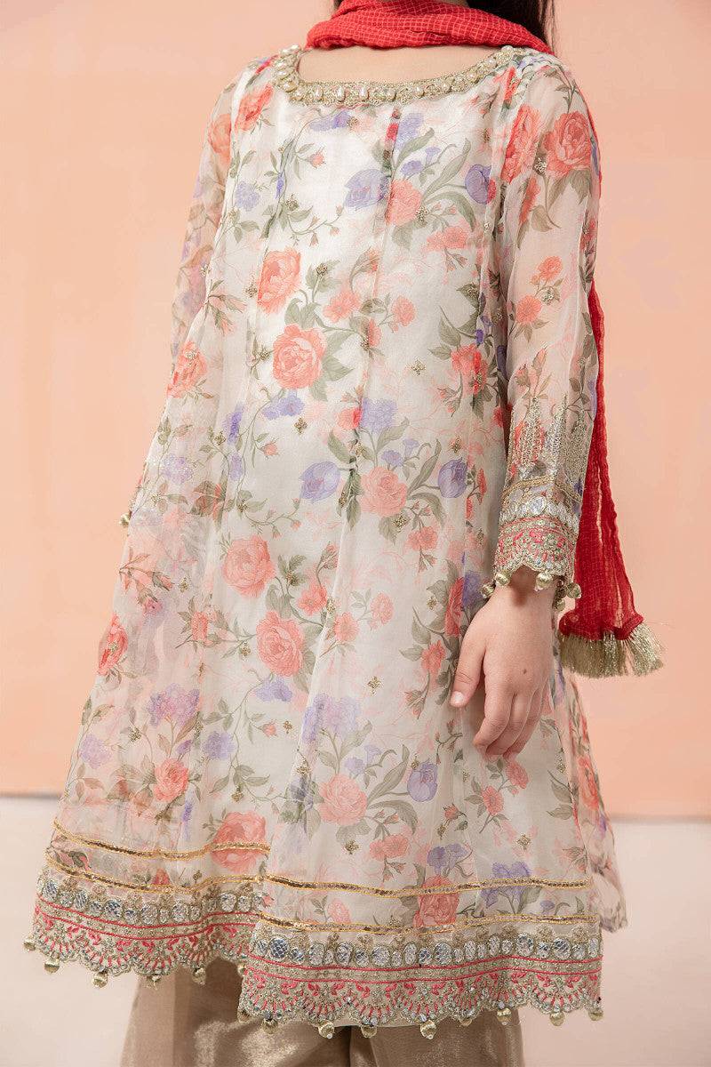 Maria B | 3 Piece Embroidered Suit | MKS-EF22-19R1 by Maria Faisal - Registered Vendor of : Maria B - type : Kids Clothes - 100% original wedding dresses