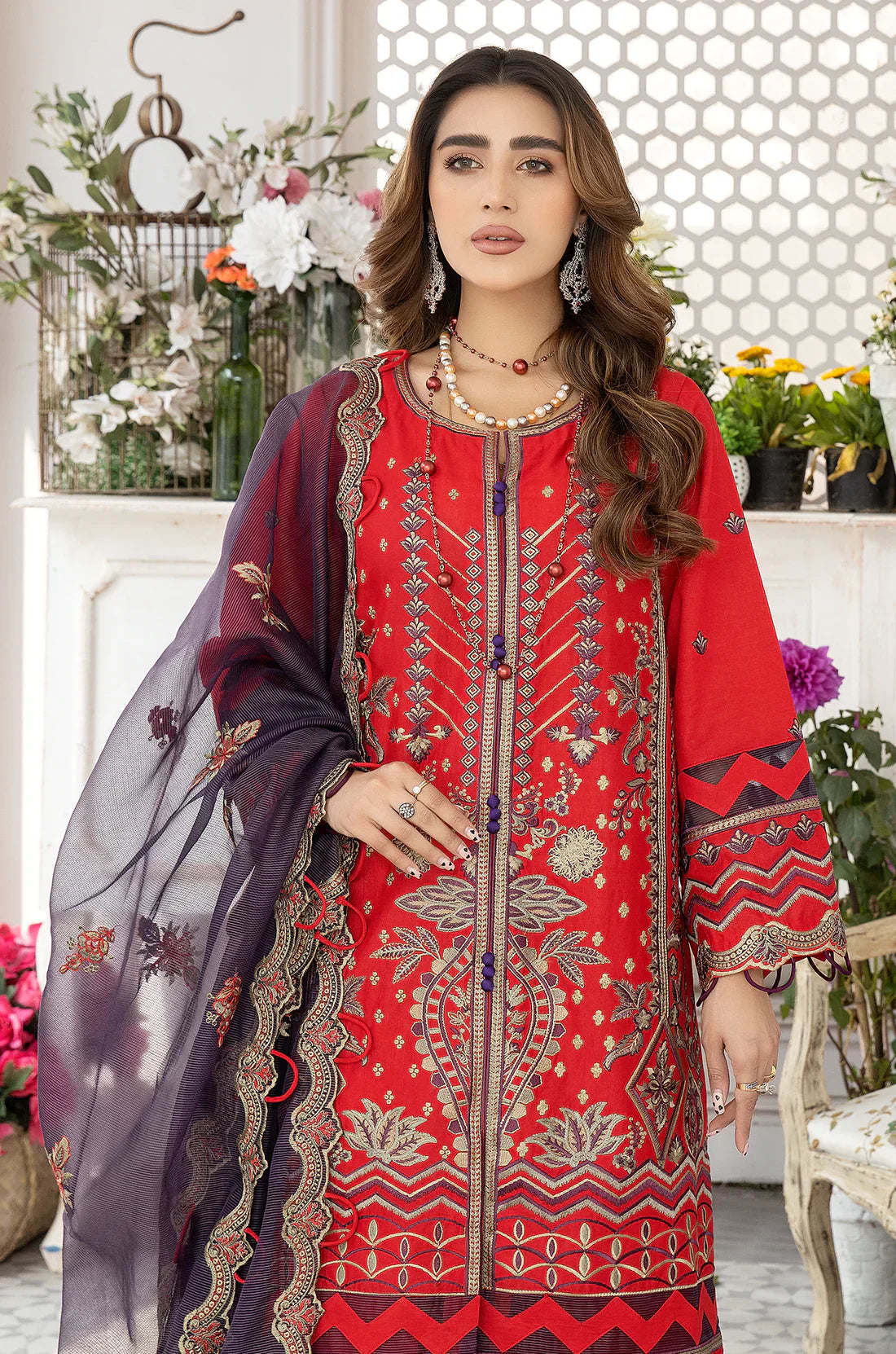Mohagni | Muntazir Luxury Lawn 24 | AM-10 - Ladies Clothes