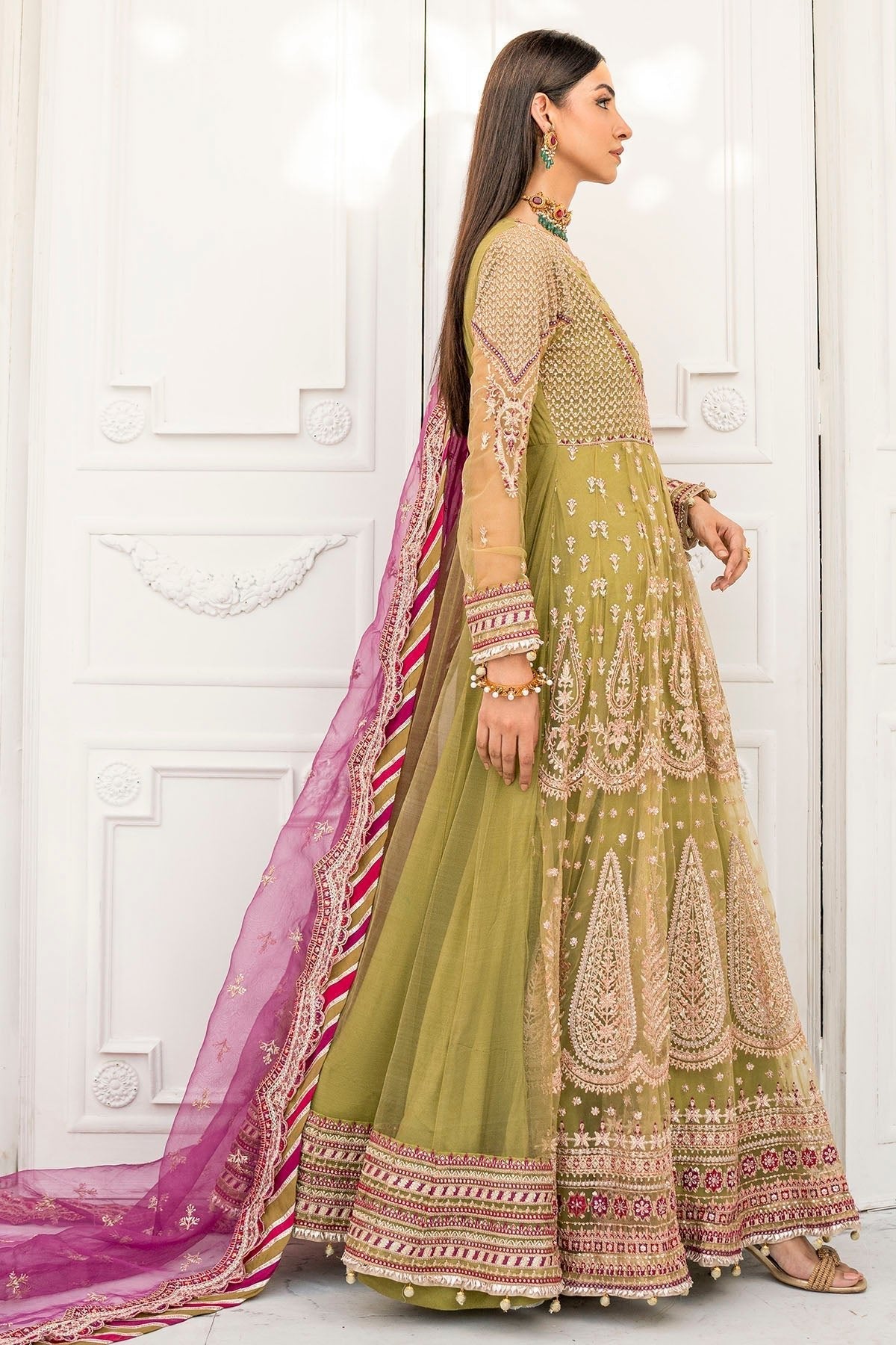 Motifz | Luxury Formal | 4115 - ELLA - is Green dress from Motifz - Ladies Clothes - Maria Faisal