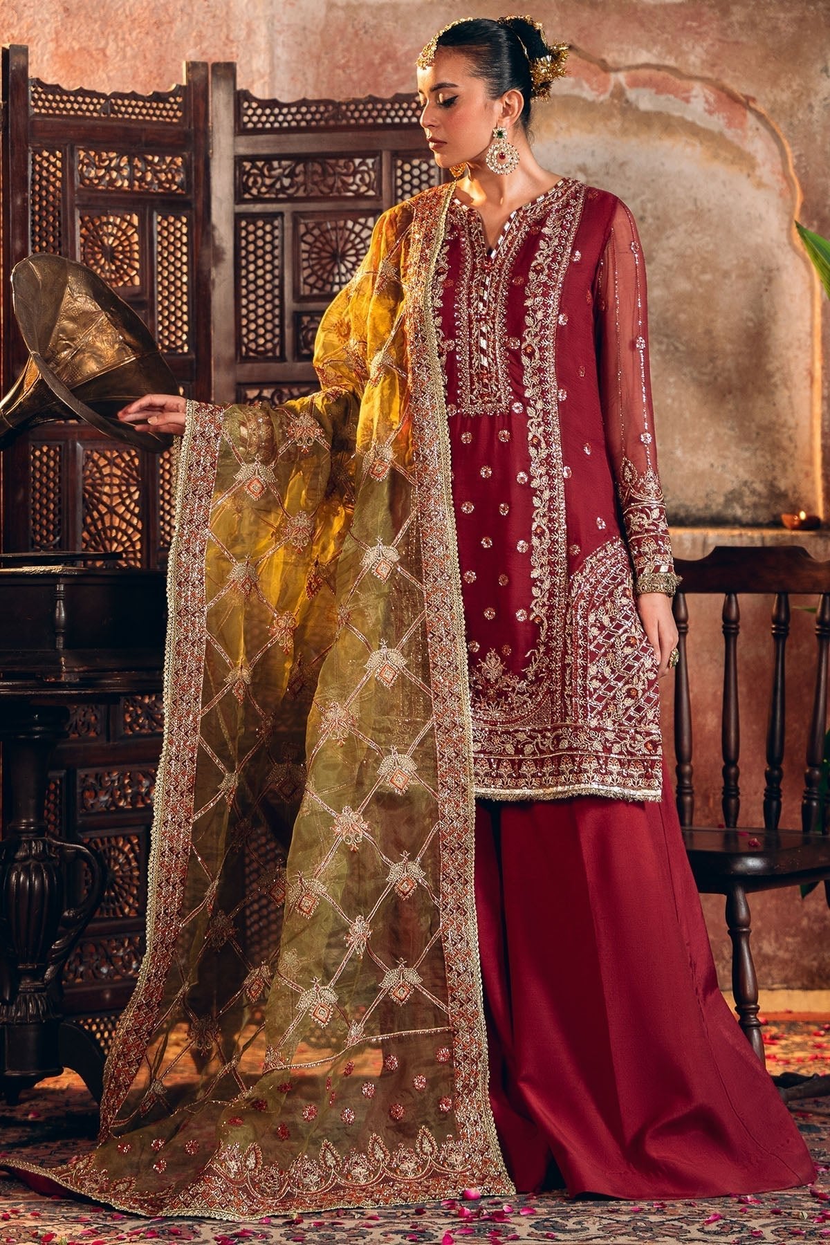 Motifz | Luxury Formal | 4817 - TABEER - is Red dress from Motifz - Ladies Clothes - Maria Faisal