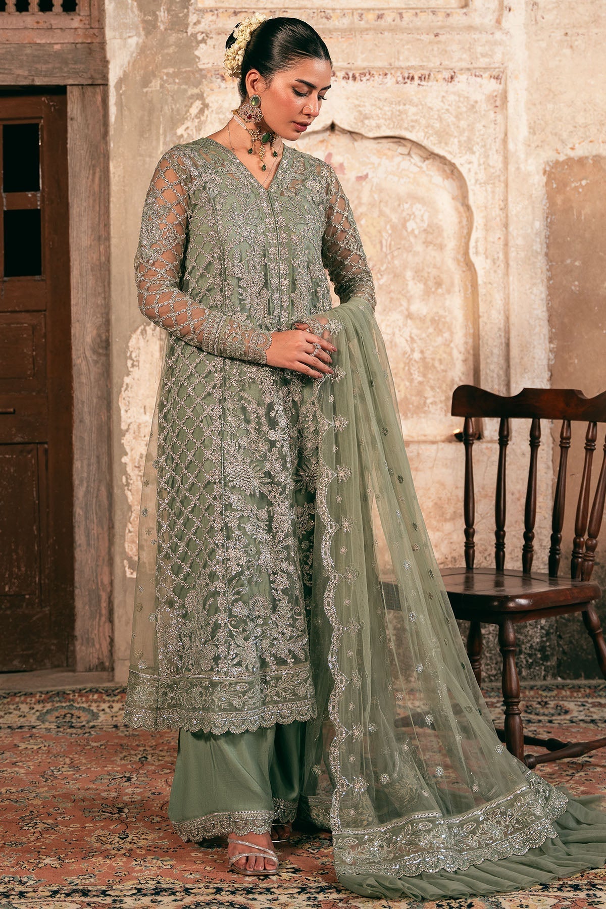 Motifz | Luxury Formal | 4822 - ALAMZAIB - is Green dress from Motifz - Ladies Clothes - Maria Faisal