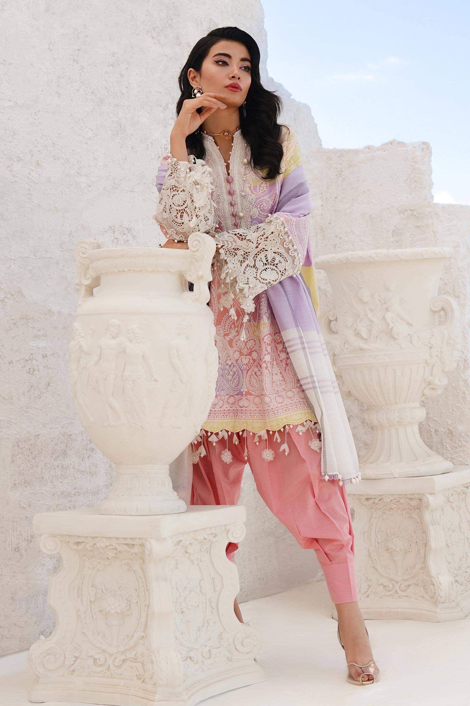 Sana Safinaz | Muzlin Spring 24 | M241-015A-DG - Ladies Clothes - Maria Faisal