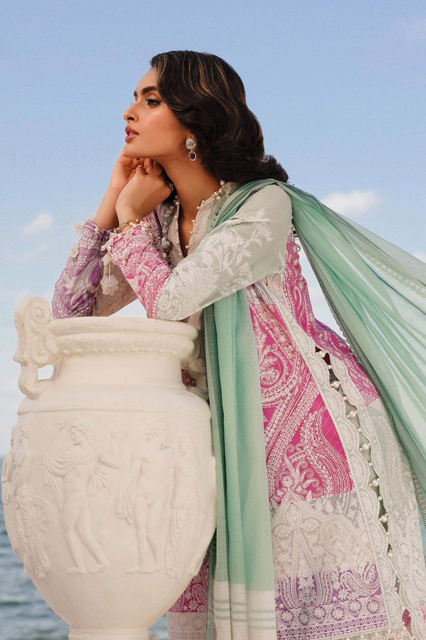 Sana Safinaz | Muzlin Spring 24 | M241-015B-DG - Ladies Clothes - Maria Faisal
