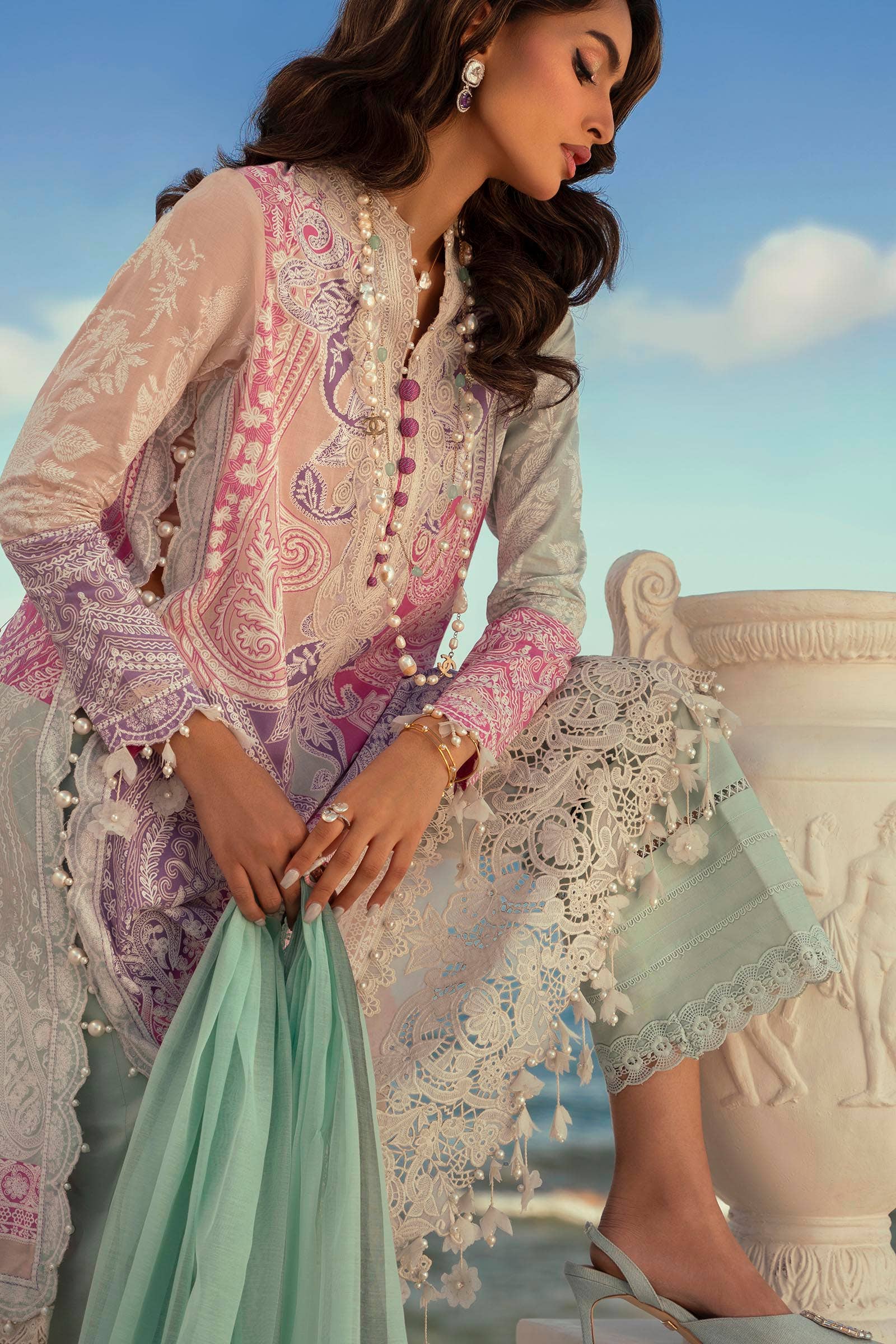 Sana Safinaz | Muzlin Spring 24 | M241-015B-DG - Ladies Clothes - Maria Faisal