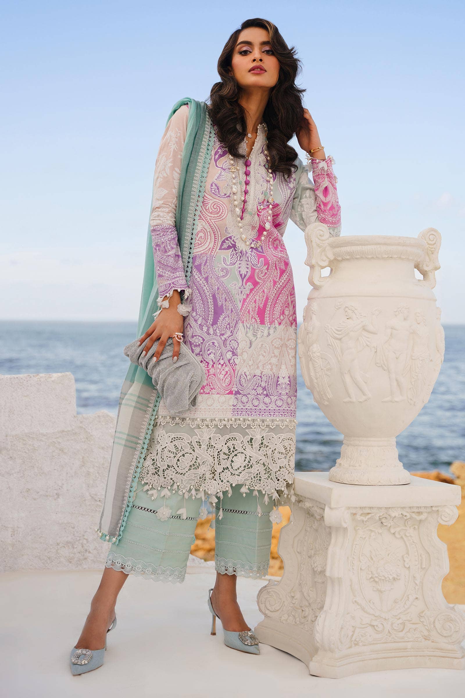 Sana Safinaz | Muzlin Spring 24 | M241-015B-DG - Ladies Clothes - Maria Faisal