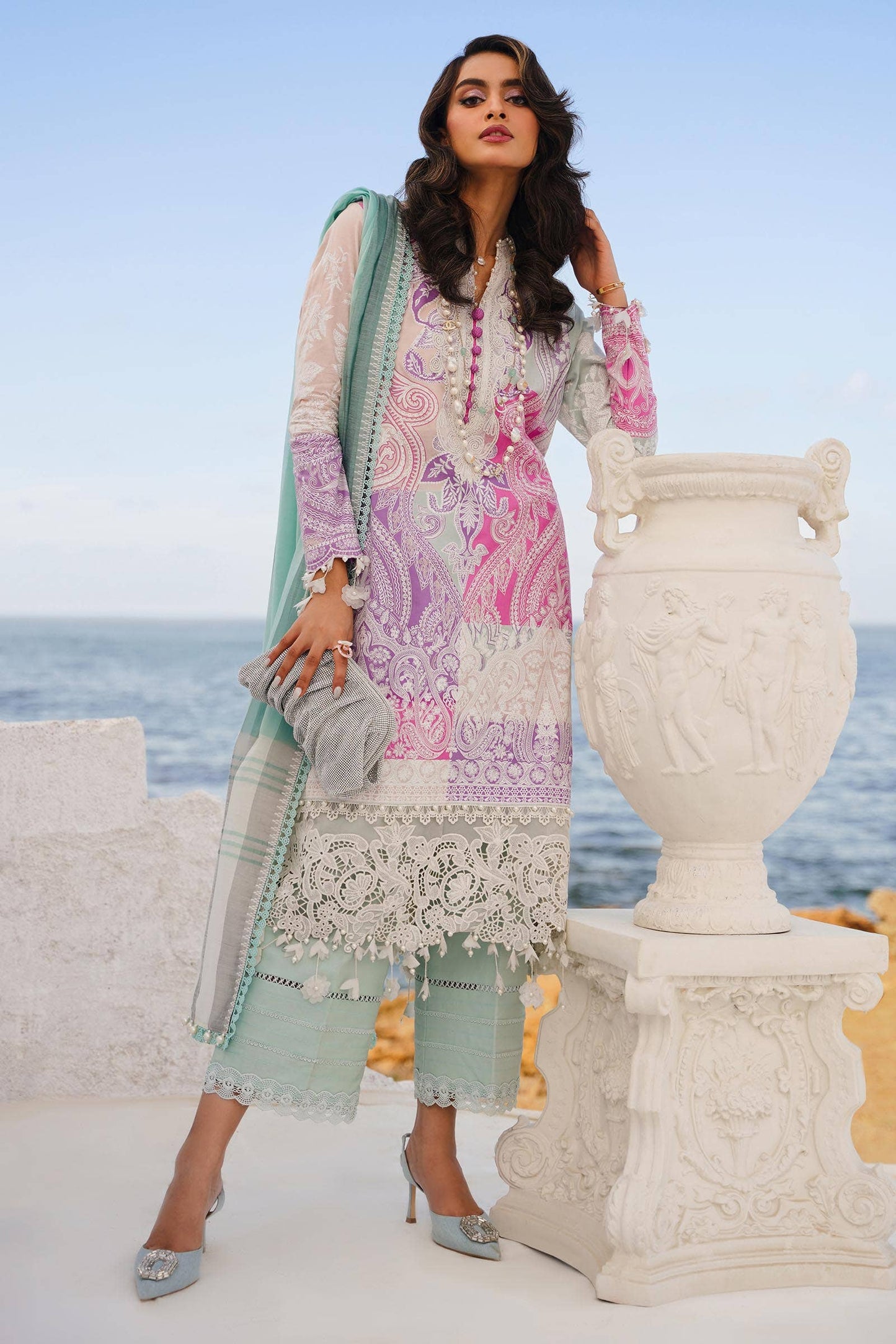 Sana Safinaz | Muzlin Spring 24 | M241-015B-DG - Ladies Clothes - Maria Faisal