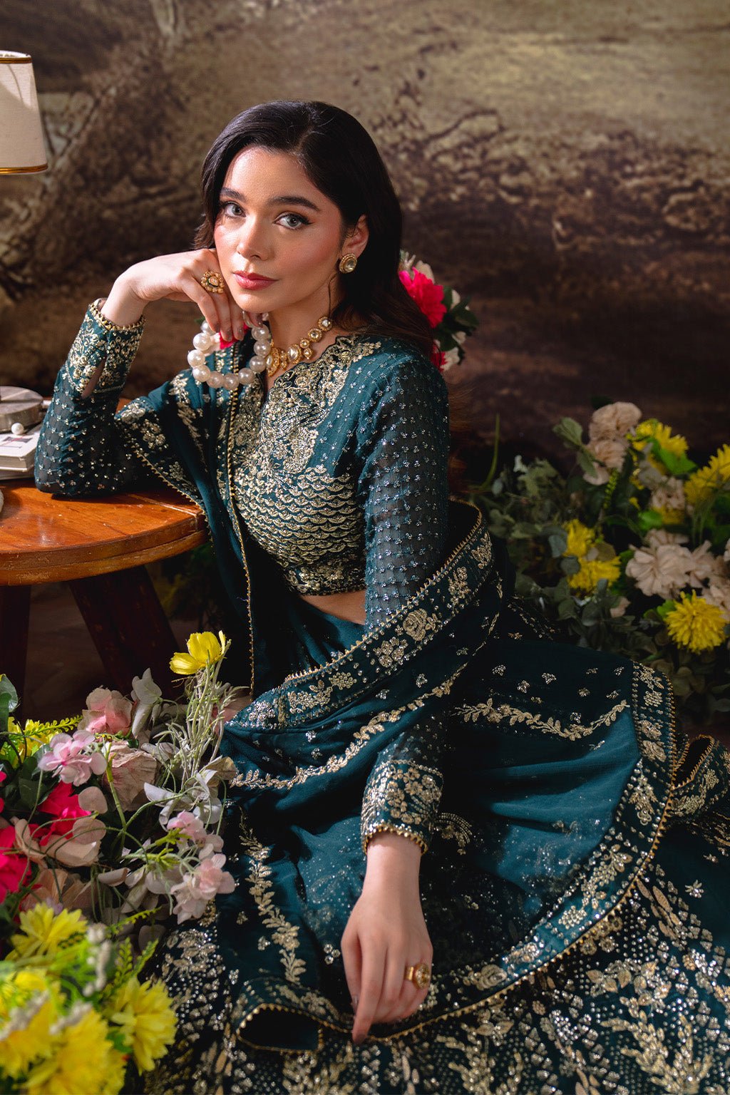 Neeshay | Dastaan Formals 25 | Shahnoor - is Mineral Green dress from Neeshay - Ladies Clothes - Maria Faisal
