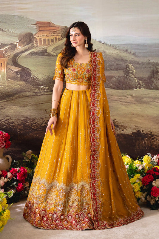 Neeshay | Dastaan Formals 25 | Zarafshaan - is Mustard Yellow dress from Neeshay - Ladies Clothes - Maria Faisal