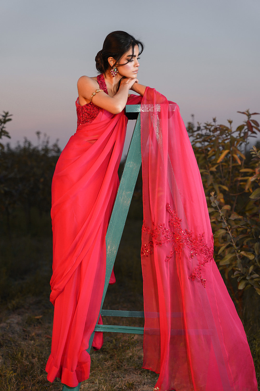 Nilofer Shahid | Verve Summer 24 | Radiant Rebel (Saree) - Maria Faisal