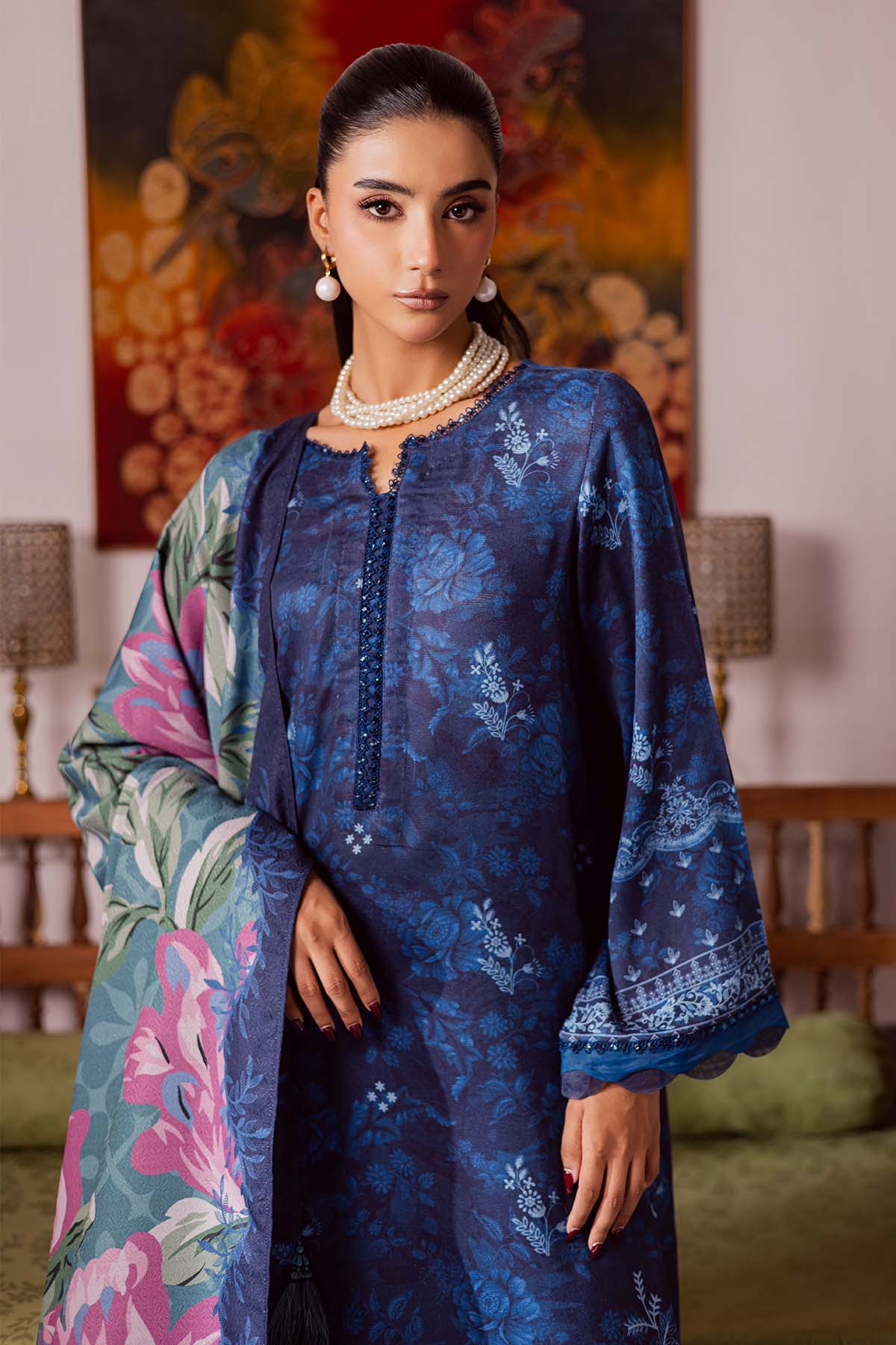 Nureh | Linen Jacquard | SP-188 - Casual Wear - available at Maria Faisal in UK and USA