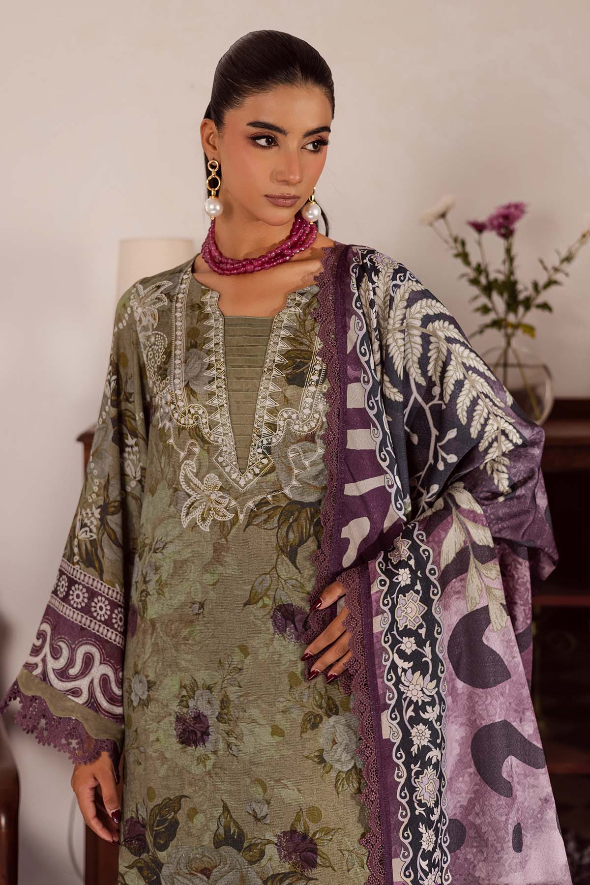 Nureh | Linen Jacquard | SP-191 - Casual Wear - available at Maria Faisal in UK and USA