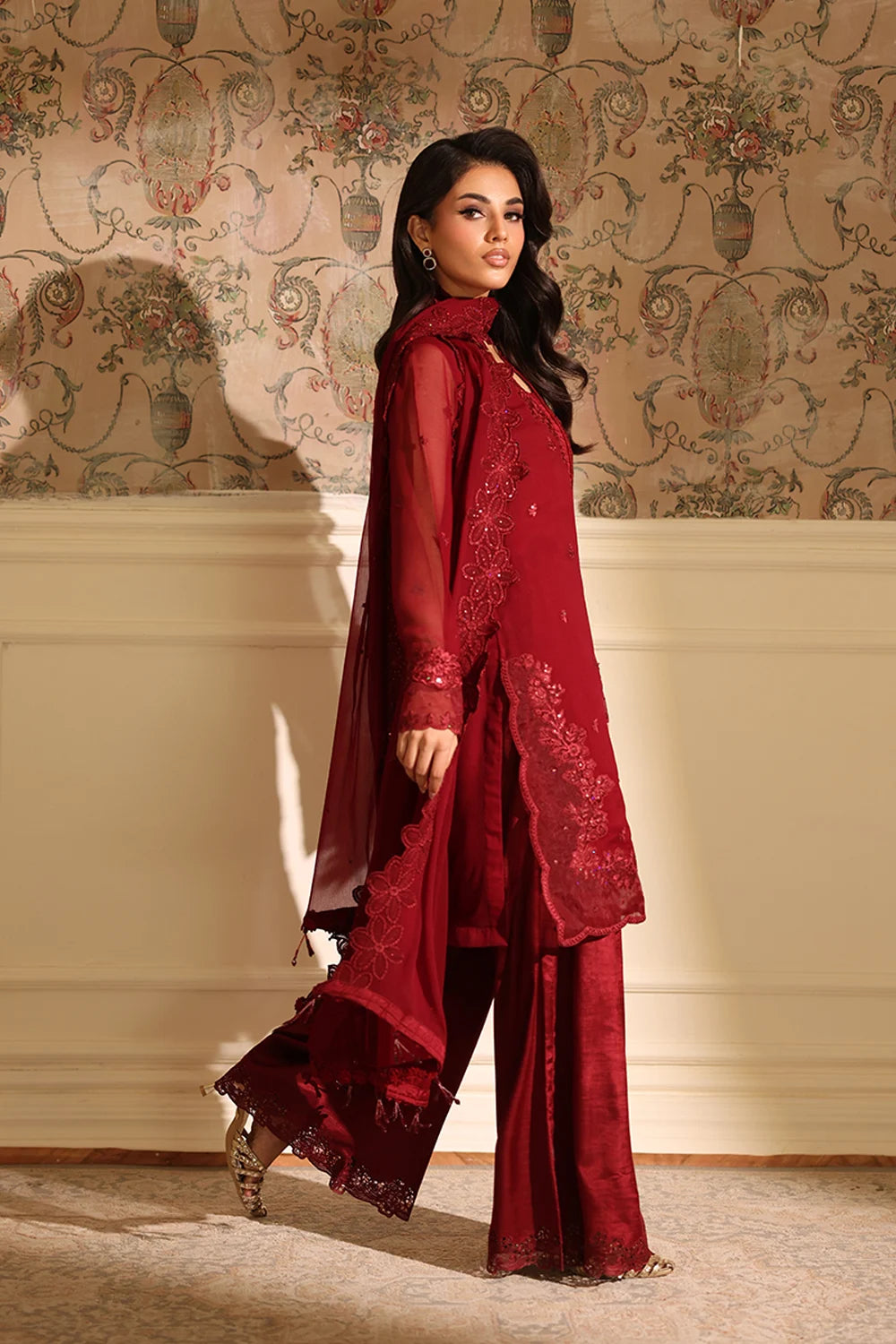 Azure | Ensembles | Cherry Veil - Casual Dress - available at Maria Faisal in UK and USA.