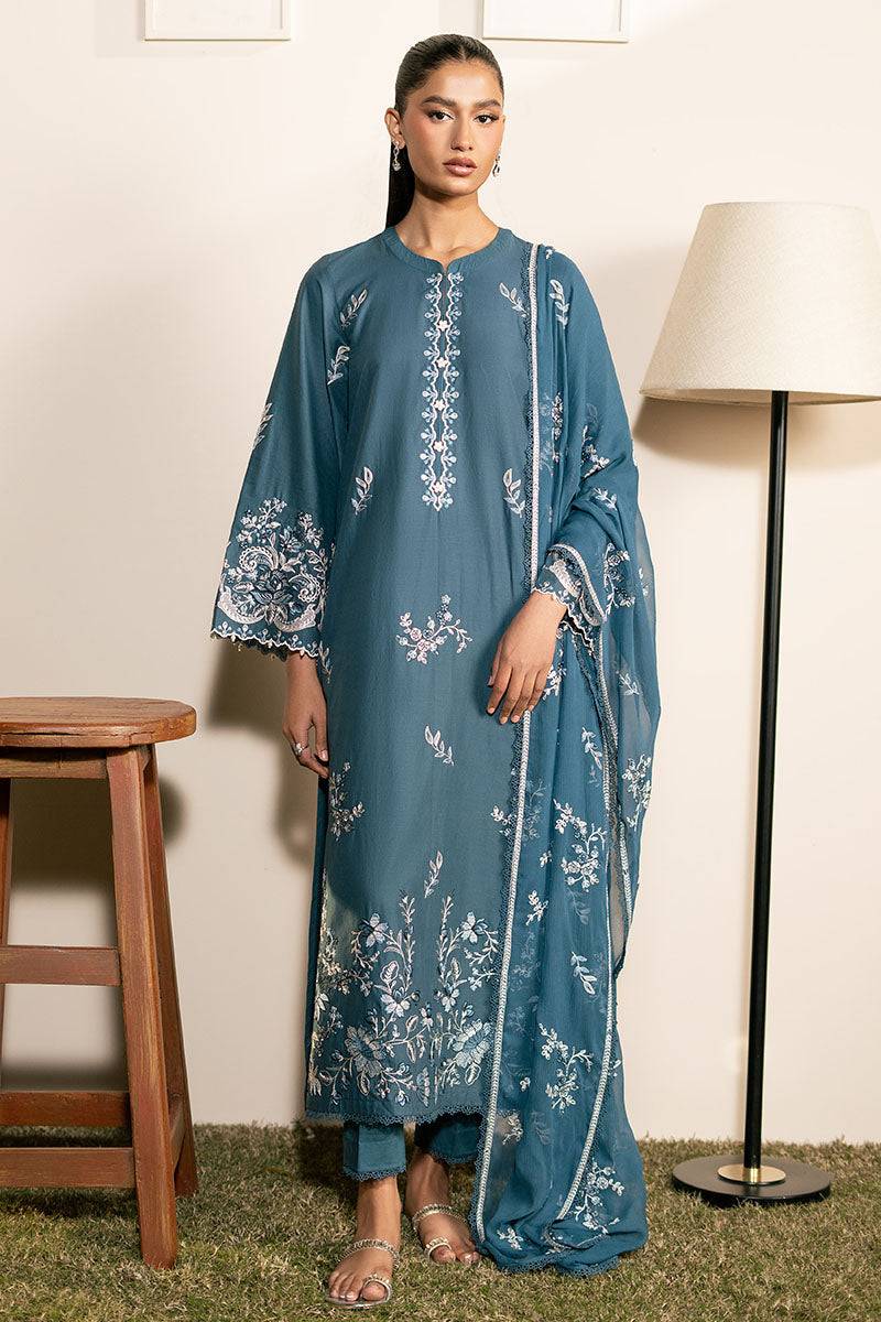 Cross Stitch | Mahiri Lawn 25 | TEAL SERENITY by Maria Faisal - Registered Vendor of : Cross Stitch - type : Ladies Clothes - 100% original wedding dresses