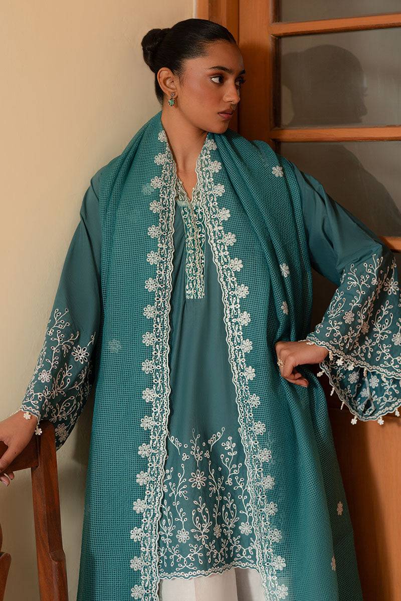 Cross Stitch | Mahiri Lawn 25 | TEAL DREAM by Maria Faisal - Registered Vendor of : Cross Stitch - type : Ladies Clothes - 100% original wedding dresses