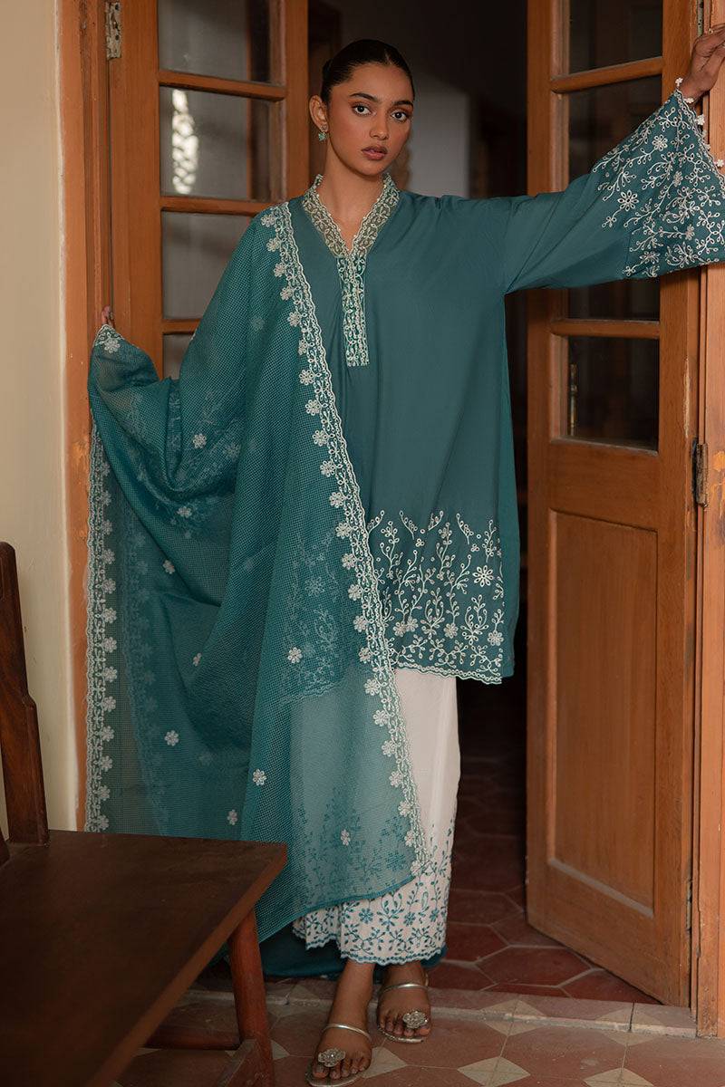 Cross Stitch | Mahiri Lawn 25 | TEAL DREAM by Maria Faisal - Registered Vendor of : Cross Stitch - type : Ladies Clothes - 100% original wedding dresses