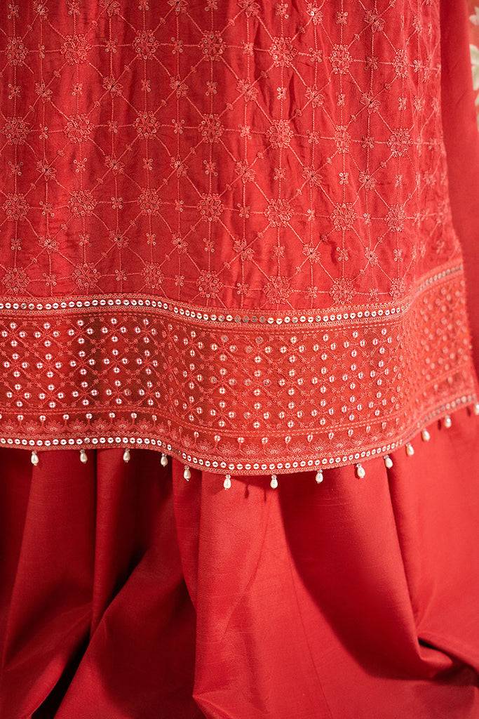 Cross Stitch | Luxe Atelier 25 | VERMILION CARDINAL by Maria Faisal - Registered Vendor of : Cross Stitch - type : Ladies Clothes - 100% original wedding dresses