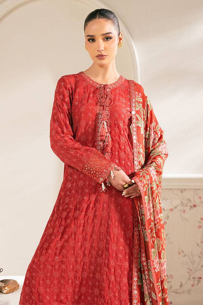 Cross Stitch | Luxe Atelier 25 | VERMILION CARDINAL by Maria Faisal - Registered Vendor of : Cross Stitch - type : Ladies Clothes - 100% original wedding dresses