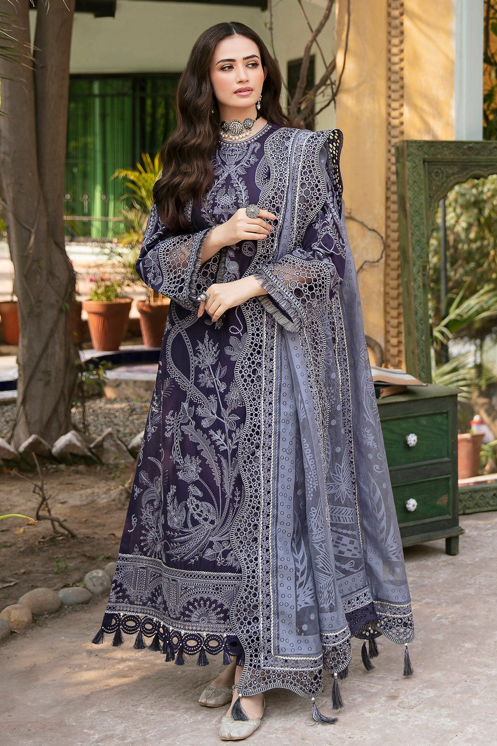 Jazmin | Shahkaar Luxury Eid Lawn SS26 | SL22-D1 - Luxury Dress - available at Maria Faisal in UK and USA.