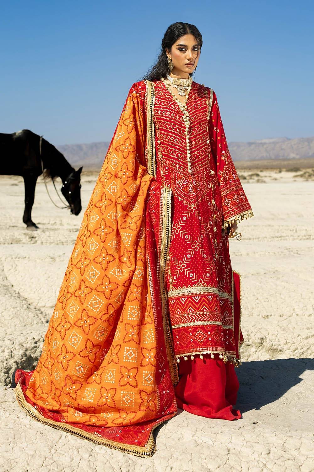 Gul Ahmed | Chunri Lawn 25 | PRW-42007 by Maria Faisal - Registered Vendor of : Gul Ahmed - type : Ladies Clothes - 100% original wedding dresses