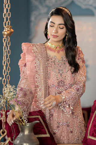 Raeesa Premium | LUXURY COLLECTION 23 | HU-2003 - Designer Dress with Intricate embroidery and embellishments. Shop elegent wedding dress at Maria Faisal.