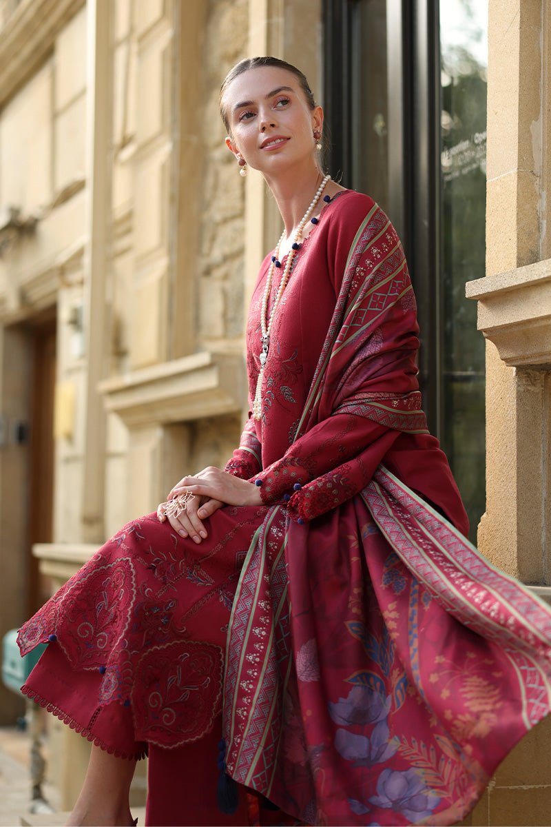 Rangrasiya | Carnation Luxury Shawl Edit | Mocha - Casual Wear - available at Maria Faisal in UK and USA