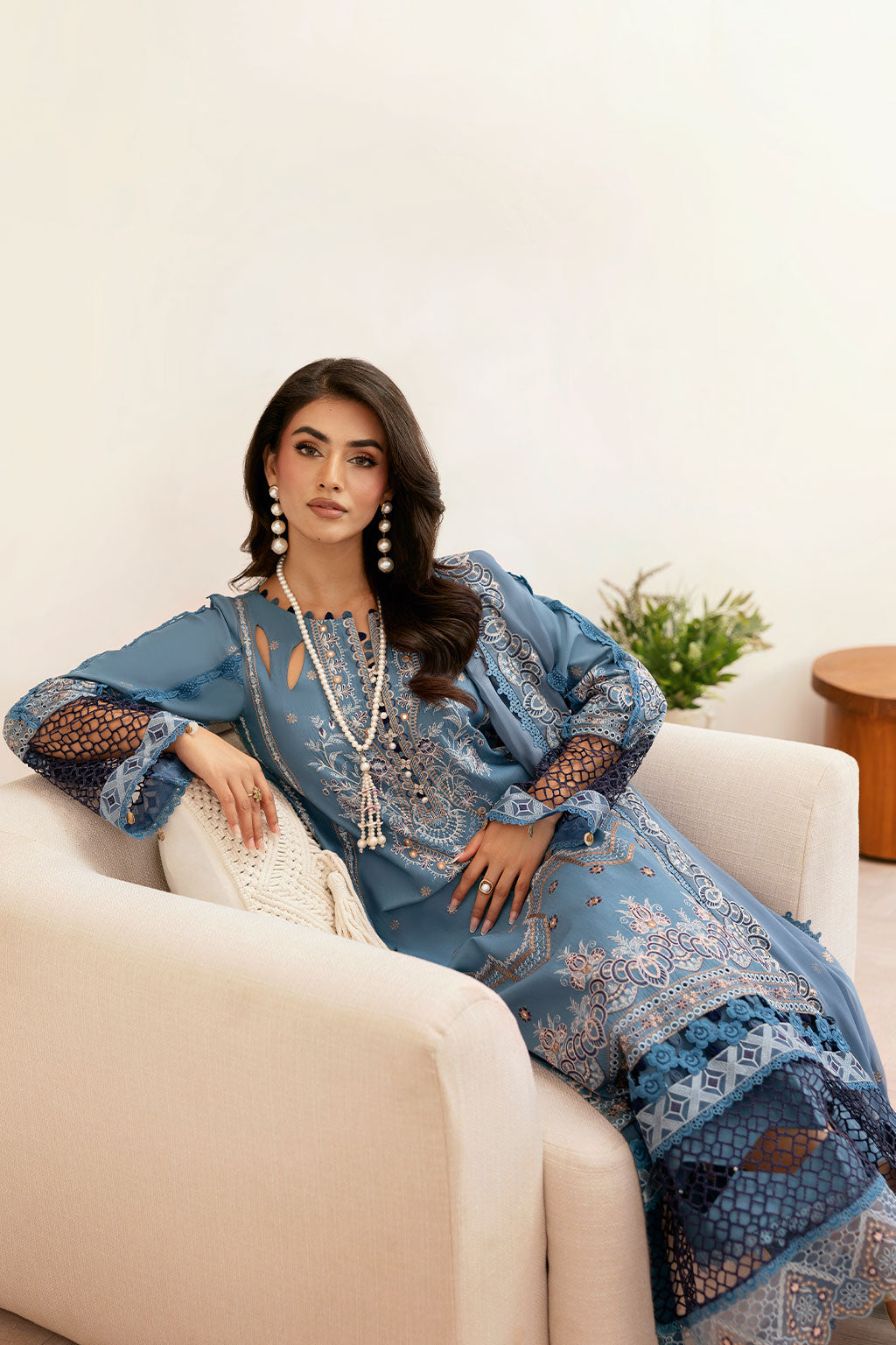 Ramsha | Ghazal Luxury Lawn | G-407 - Luxury Dress - available at Maria Faisal in UK and USA.
