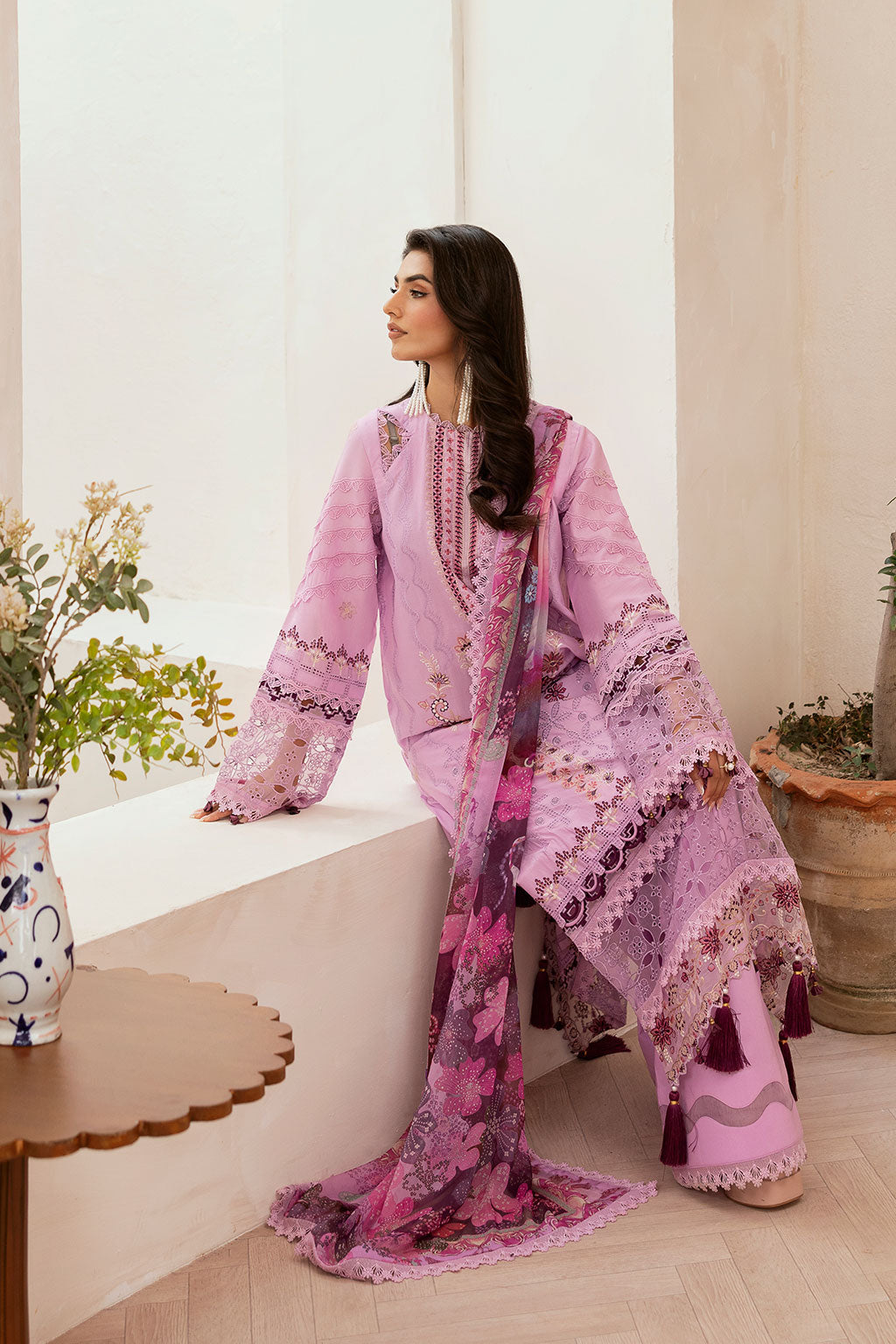 Ramsha | Ghazal Luxury Lawn | G-405 - Luxury Dress - available at Maria Faisal in UK and USA.