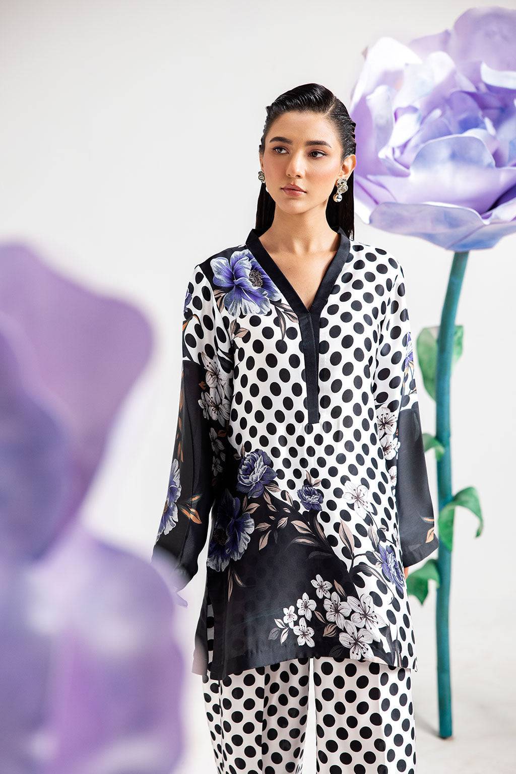 Afsanah | The Print Edit | DARK POLKA AP-110 by Maria Faisal - Registered Vendor of : Afsanah - type : Ladies Clothes - 100% original wedding dresses