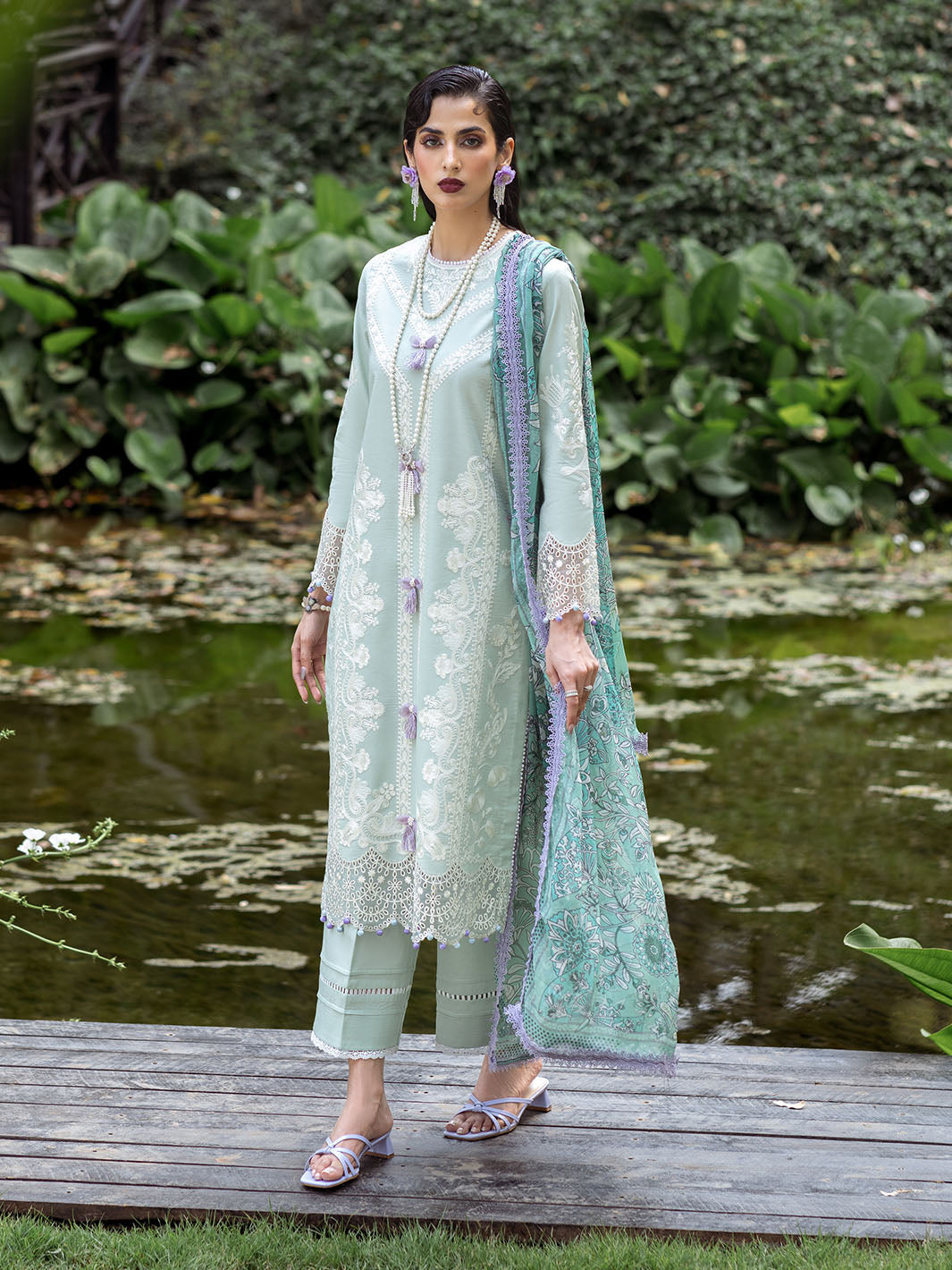 Roheenaz | Dahlia Embroidered Lawn 24 | Gardenia - Ladies Clothes