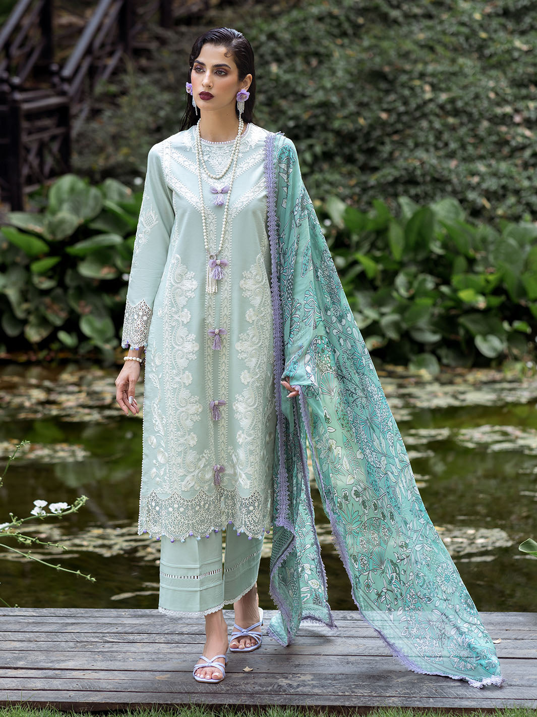 Roheenaz | Dahlia Embroidered Lawn 24 | Gardenia - Ladies Clothes