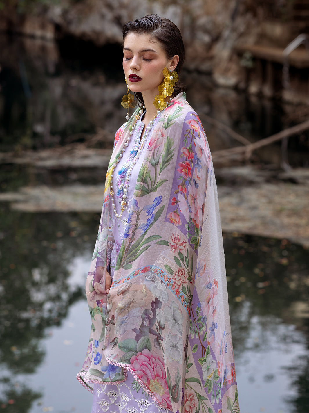 Roheenaz | Dahlia Embroidered Lawn 24 | Iris - Ladies Clothes