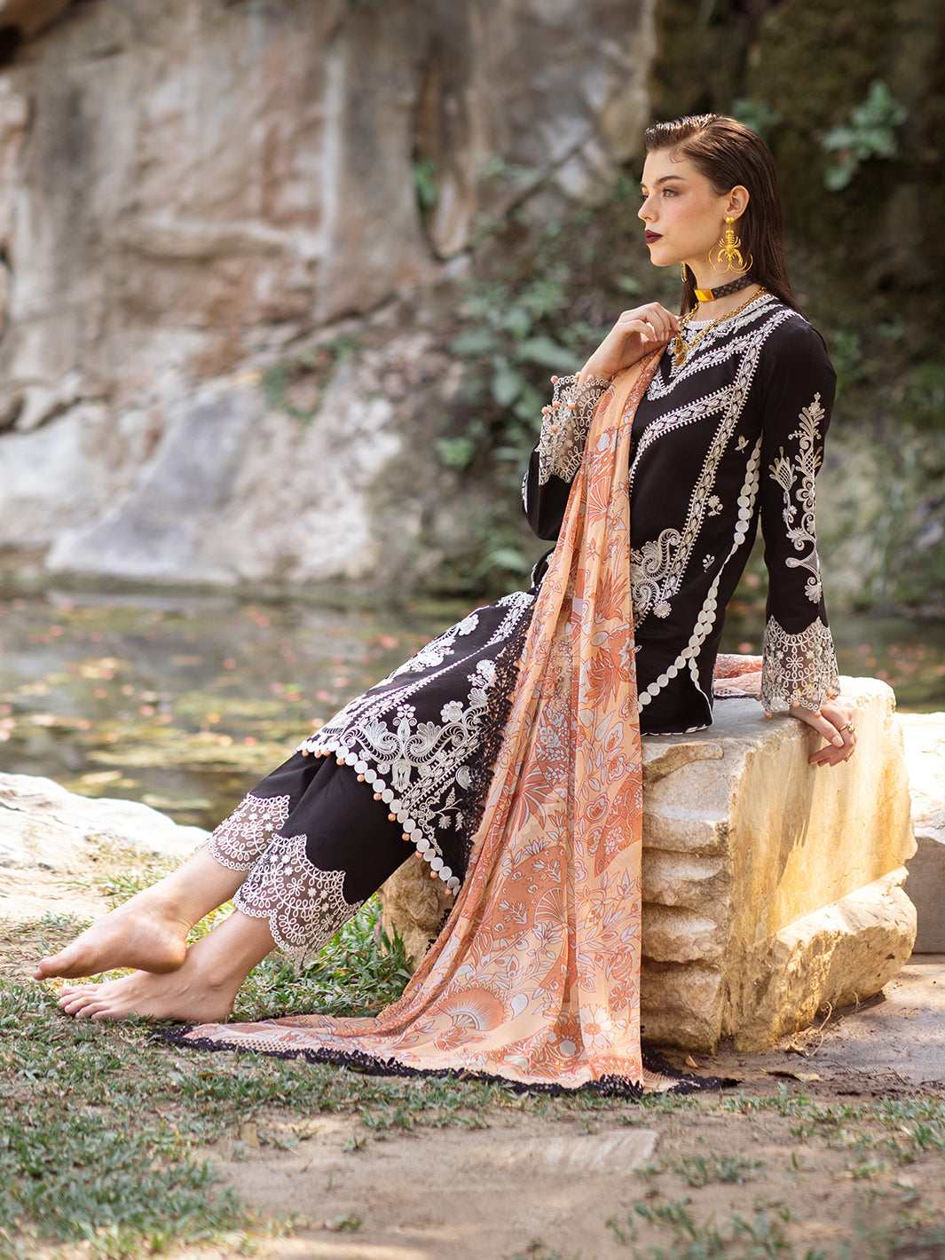 Roheenaz | Dahlia Embroidered Lawn 24 | Celandine - Ladies Clothes